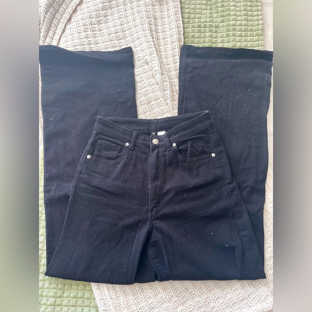 Black wide leg h and m jeans